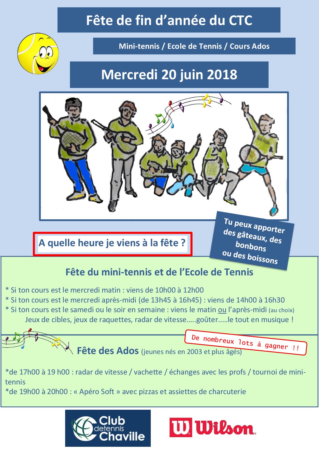 fête des jeunes du tennis: mercredi 20 juin